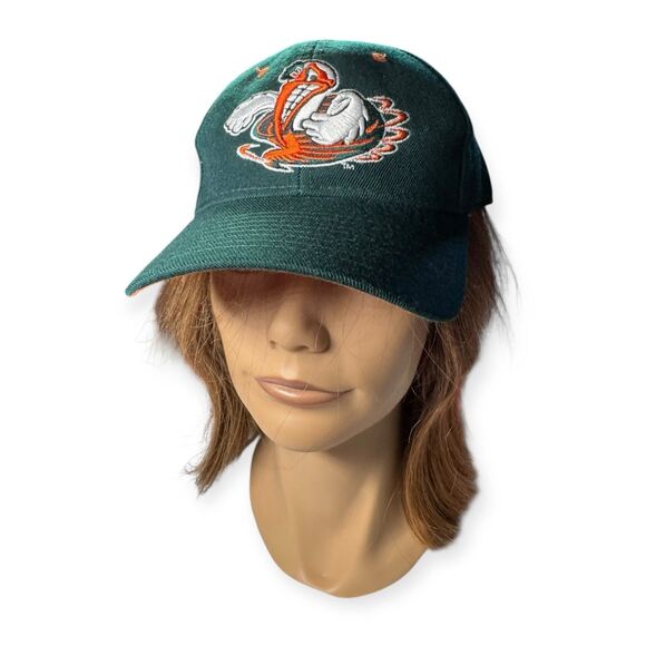 Miami Hurricanes NCAA Baseball Hat Zephyr Fitted Size 7 1/4 Embroidered Y2K BNWT - Picture 2 of 8